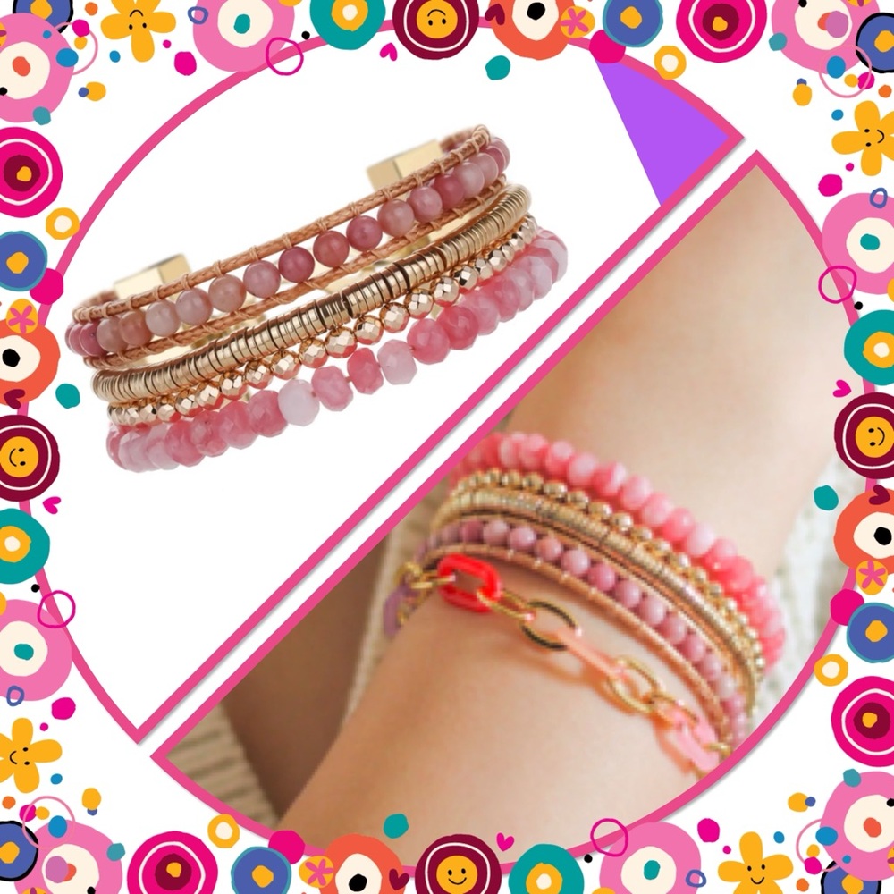 💕New mini cuff features gold and pink hues.